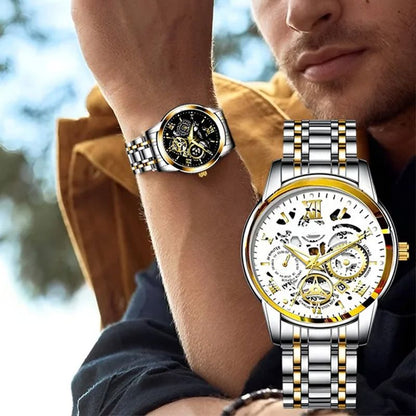 ⌚Time-Limited 50% OFF NOW! 🔥Men's Waterproof Roman Skeleton Automatic Mechanical Watch