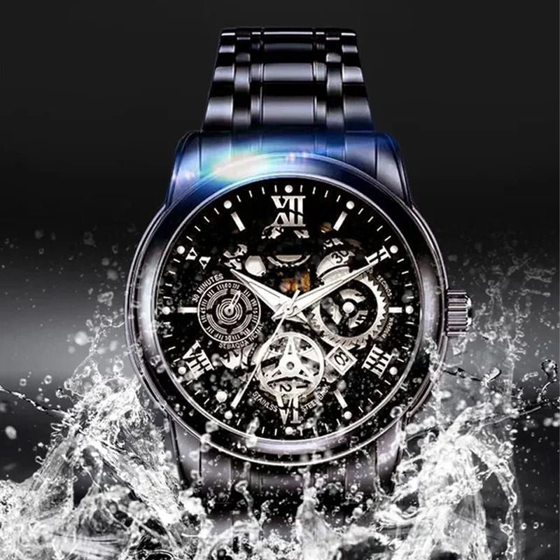 ⌚Time-Limited 50% OFF NOW! 🔥Men's Waterproof Roman Skeleton Automatic Mechanical Watch
