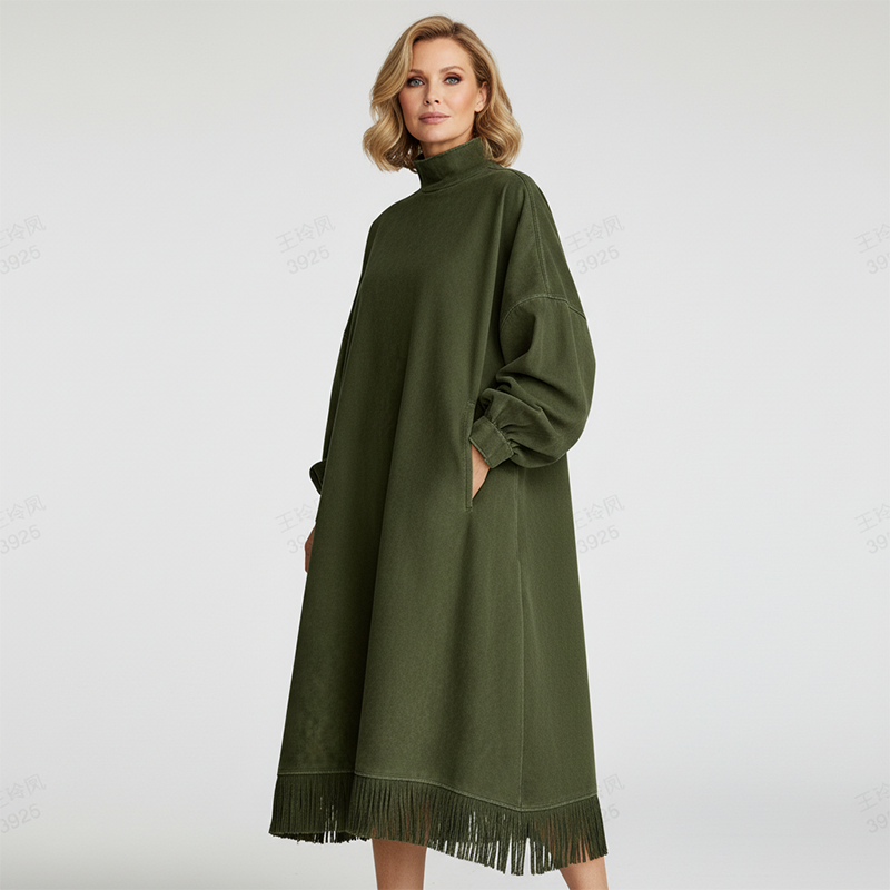 Women's Casual Solid Color Faux Suede Dress