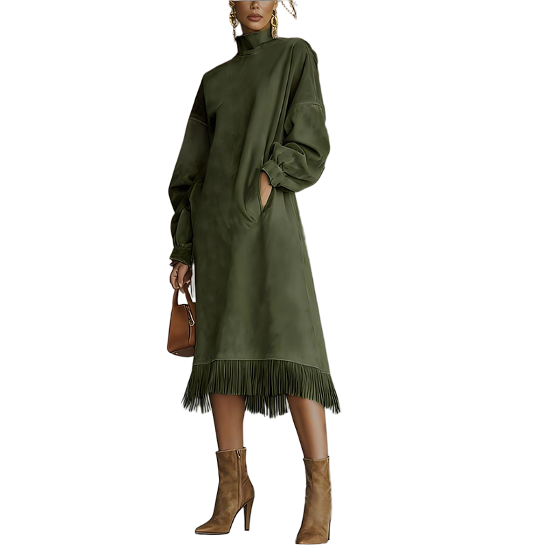 Women's Casual Solid Color Faux Suede Dress