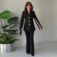 Women's Elegant Split Sleeve Blazer & Pants 2-Piece Set