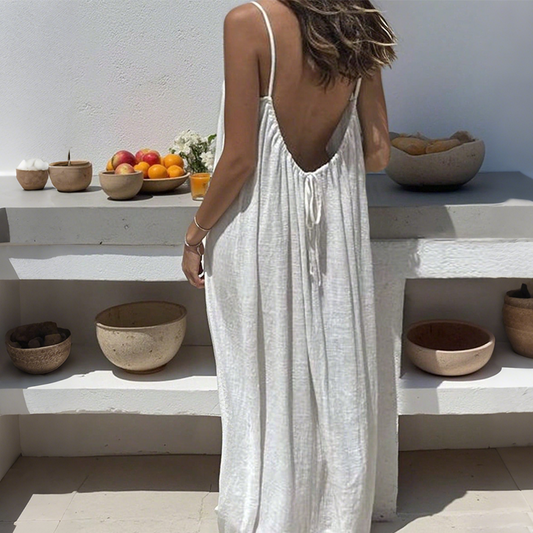 🏖️Last day sale 57% OFF💕20K+ SOLD!⚡Women's Casual Backless Spaghetti Strap Maxi Dress