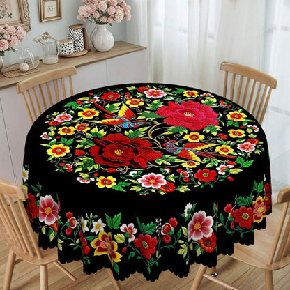 ⏳Limited-time 50% off⏰Mexican Floral Tablecloth with Scalloped Edge🏵️