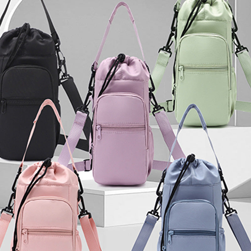 Water Bottle Carrier Bag with Phone Pockets