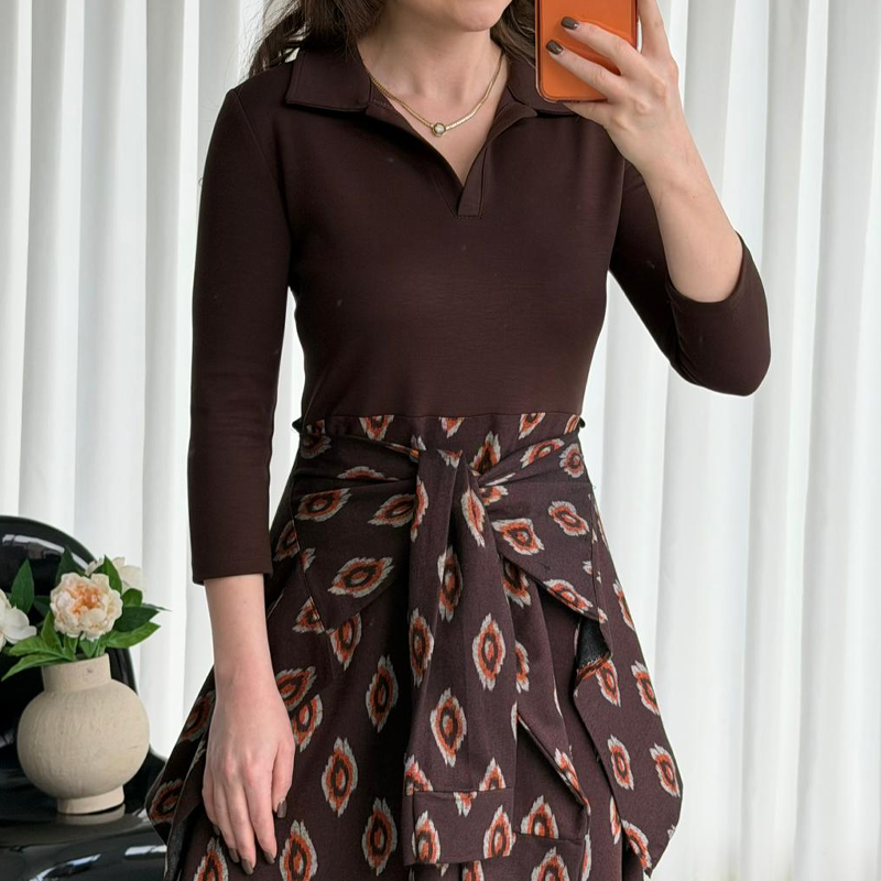 Tie-Waist Fit & Flare Midi Dress