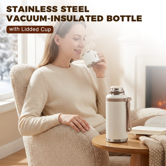 💝2 in 1 Stainless Steel Vacuum Insulated Bottle with Lidded Cup🍵