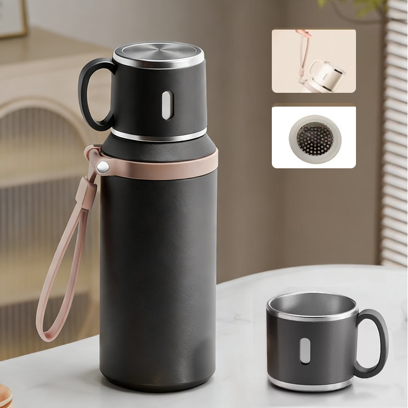 💝2 in 1 Stainless Steel Vacuum Insulated Bottle with Lidded Cup🍵