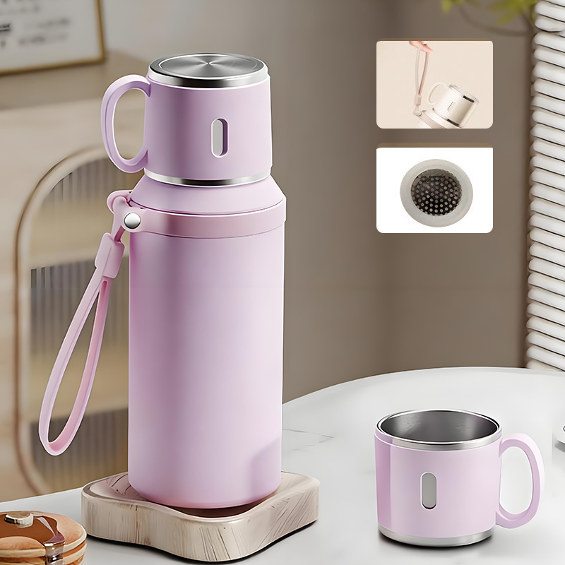💝2 in 1 Stainless Steel Vacuum Insulated Bottle with Lidded Cup🍵