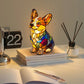 Color-Blocking Puppy Statue LED Table Lamp