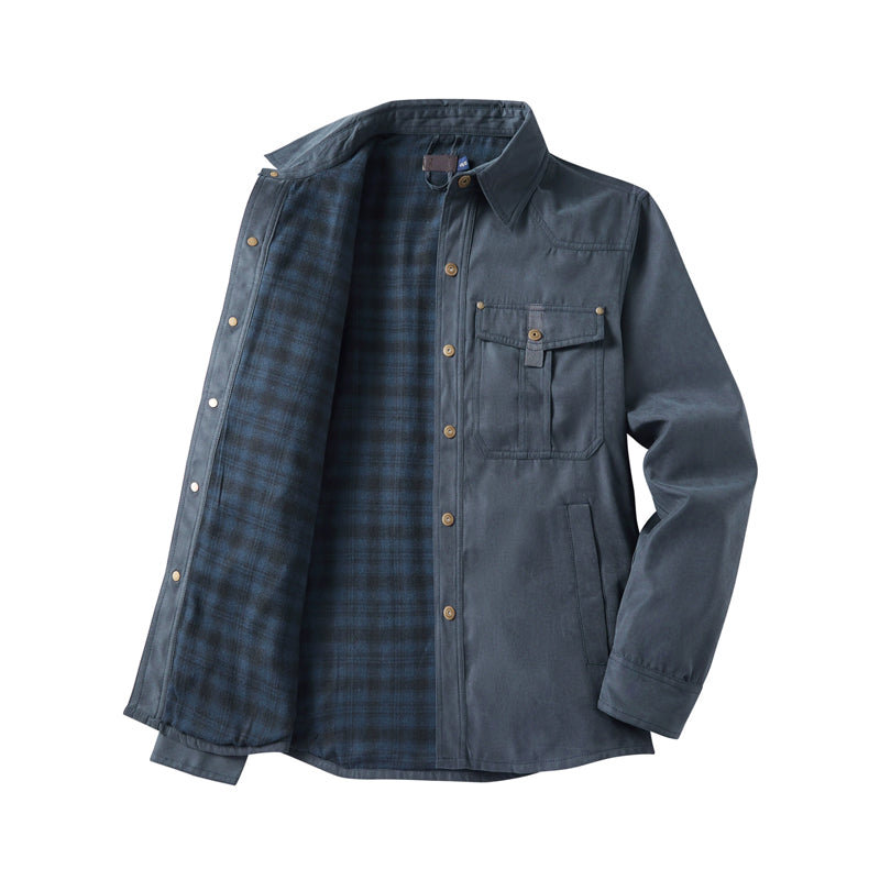 Men’s Flannel-Lined Western Snap Jacket
