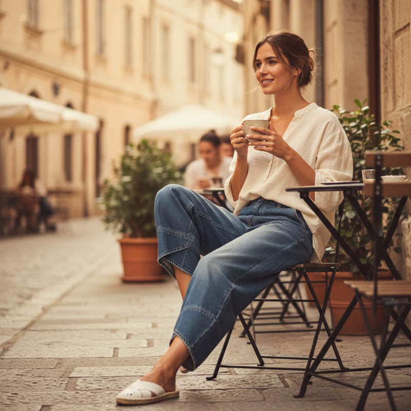 🔥Limited-time offer-Women's Casual Wide-Leg Cropped Jeans