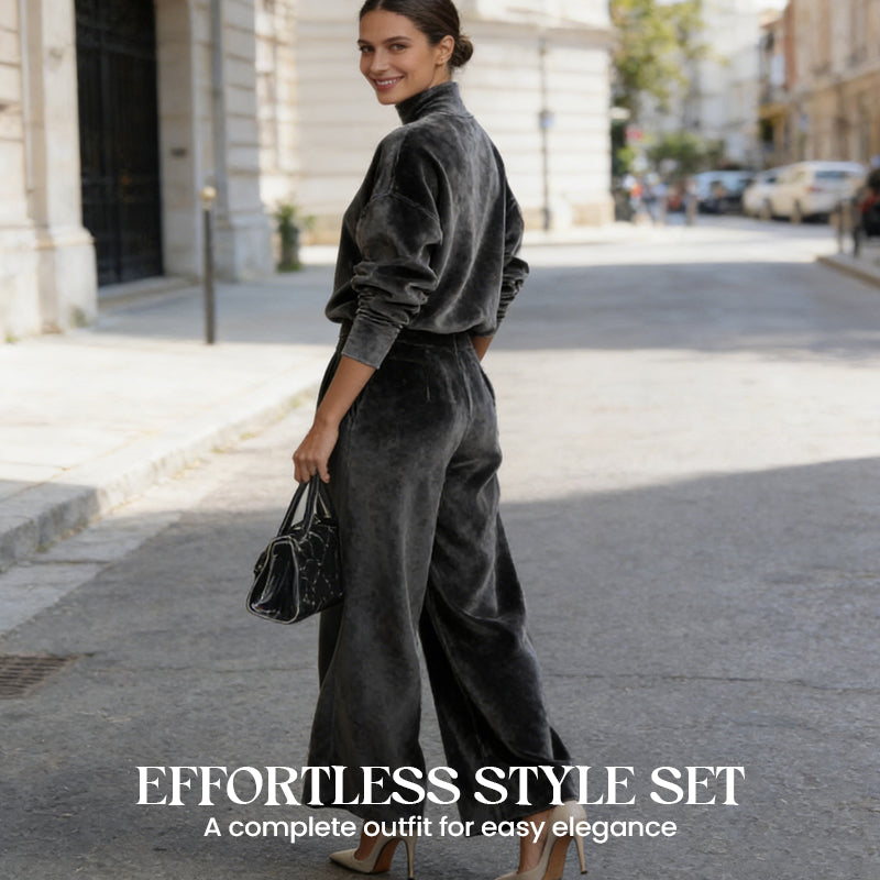 📢📢50% OFF NOW! ⏳Women’s Casual Warm Top & Wide Leg Pants 2-Piece Set