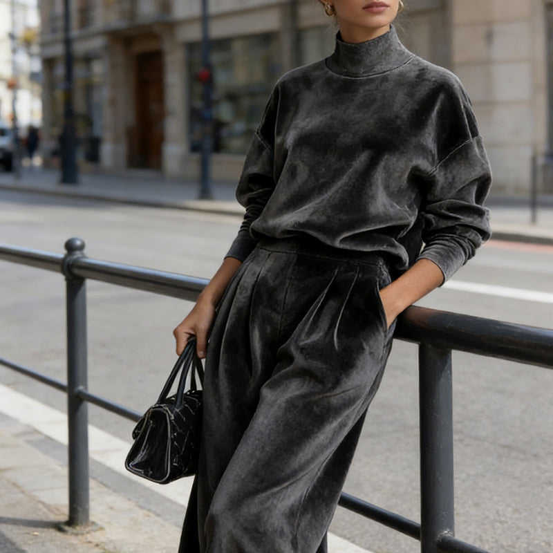 📢📢50% OFF NOW! ⏳Women’s Casual Warm Top & Wide Leg Pants 2-Piece Set