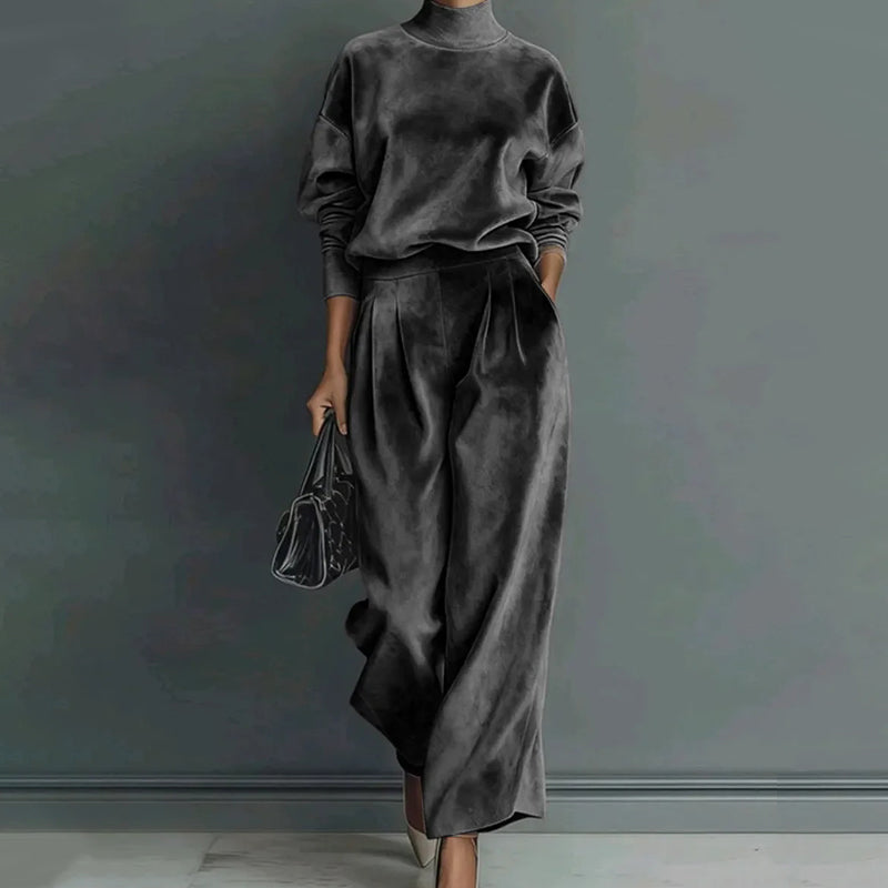 📢📢50% OFF NOW! ⏳Women’s Casual Warm Top & Wide Leg Pants 2-Piece Set