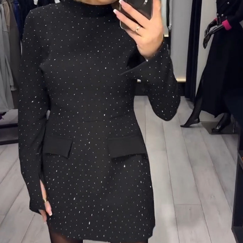 📢📢60 %  OFF !! ⏰Women's Long Sleeve Sparkle A-Line Dress