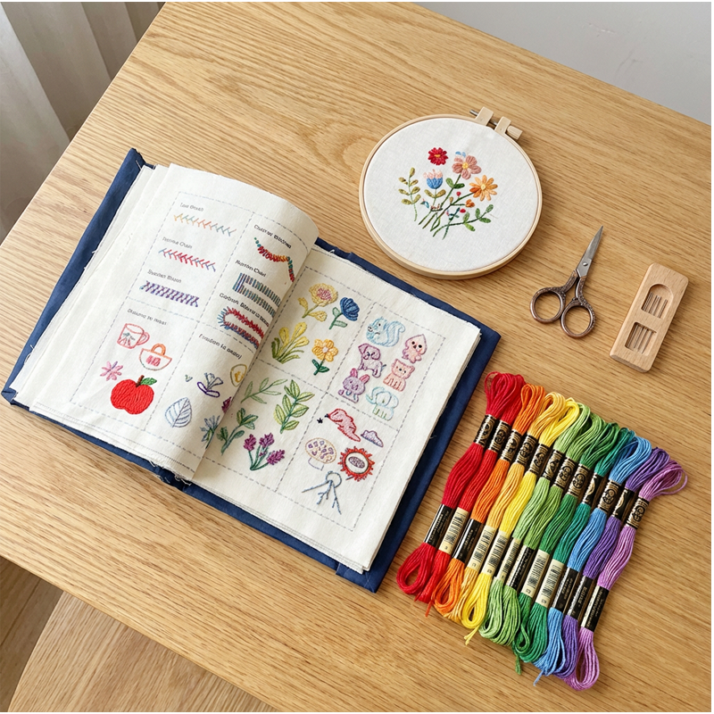 DIY Embroidery Stitch Practice Book Kit