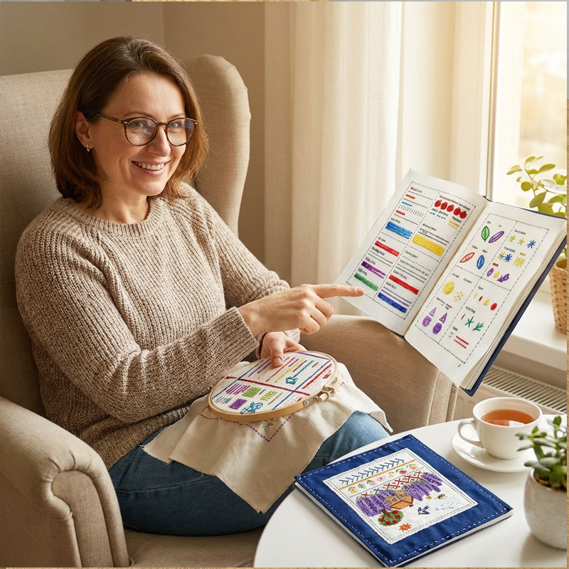 DIY Embroidery Stitch Practice Book Kit