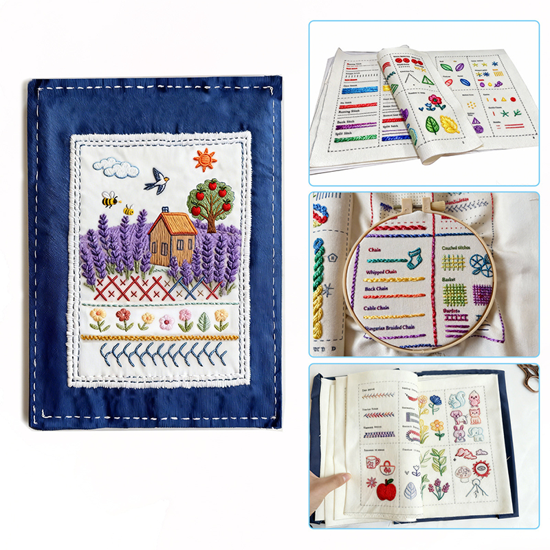 DIY Embroidery Stitch Practice Book Kit