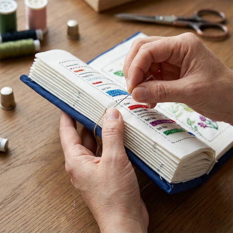 DIY Embroidery Stitch Practice Book Kit