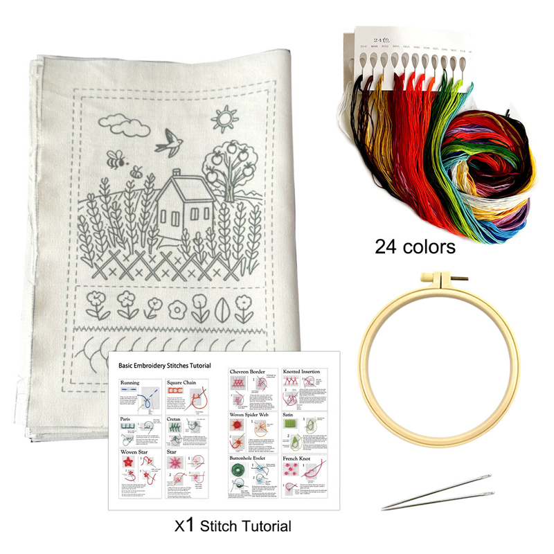 DIY Embroidery Stitch Practice Book Kit