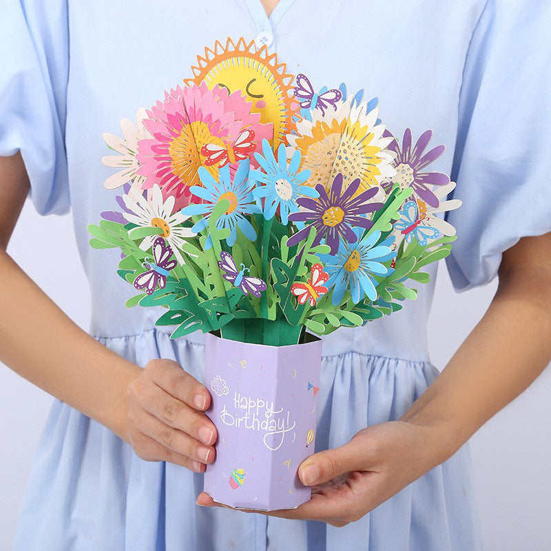 3D Pop-Up Bouquet Greeting Card