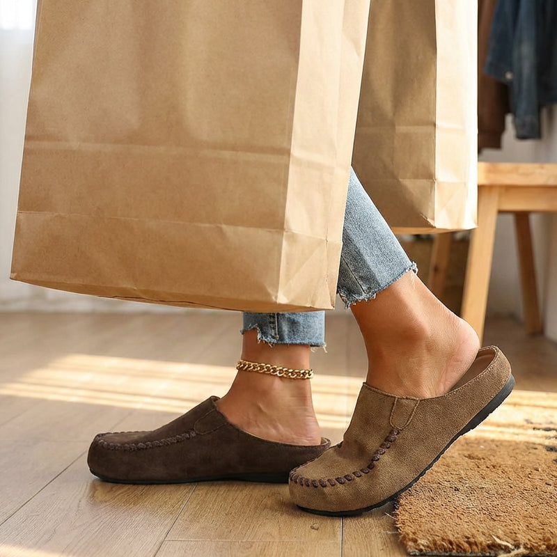 Women's Wide Closed-Toe Mule Slippers