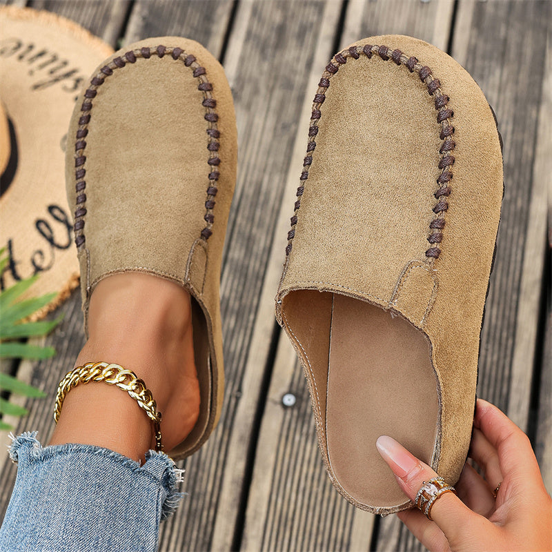 Women's Wide Closed-Toe Mule Slippers