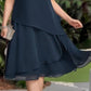 Women's Layered Mesh A-Line Midi Dress