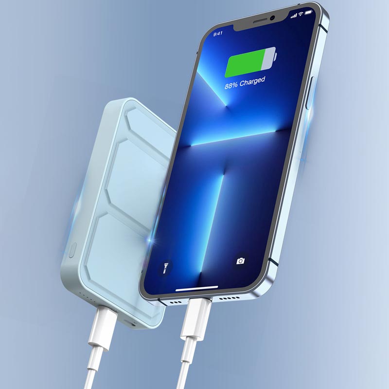 ✨ Mini Foldable Wireless Magnetic Power Bank with Stand! 🧲📱