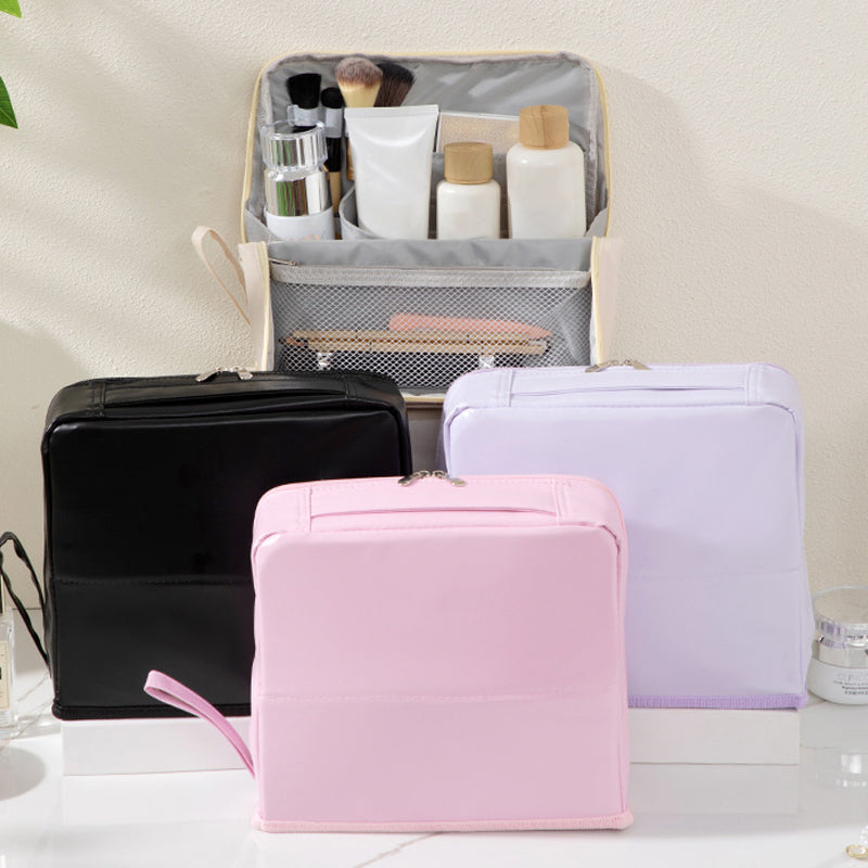 Stylish Handheld Partitioned Cosmetic Bag