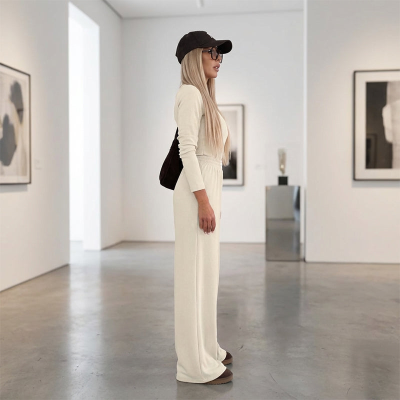 Women's Solid Color Two-Piece Lounge Set