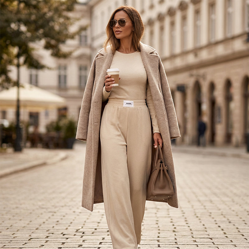 Women's Solid Color Two-Piece Lounge Set