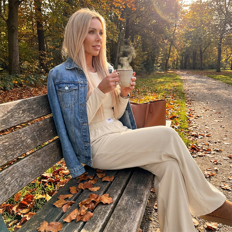 Women's Solid Color Two-Piece Lounge Set