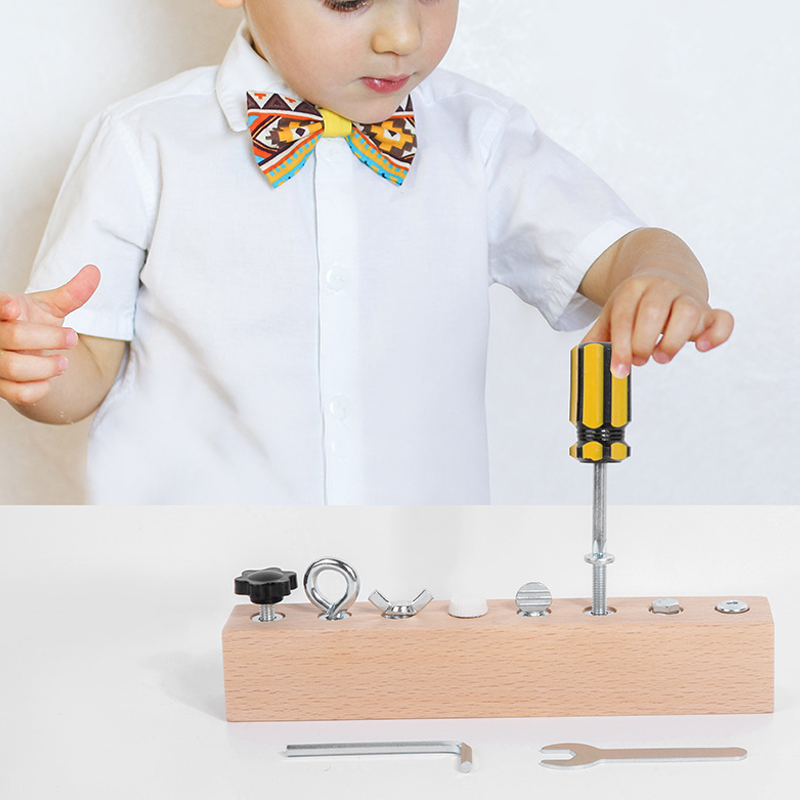 Montessori Wooden Screw Driver Board Toy