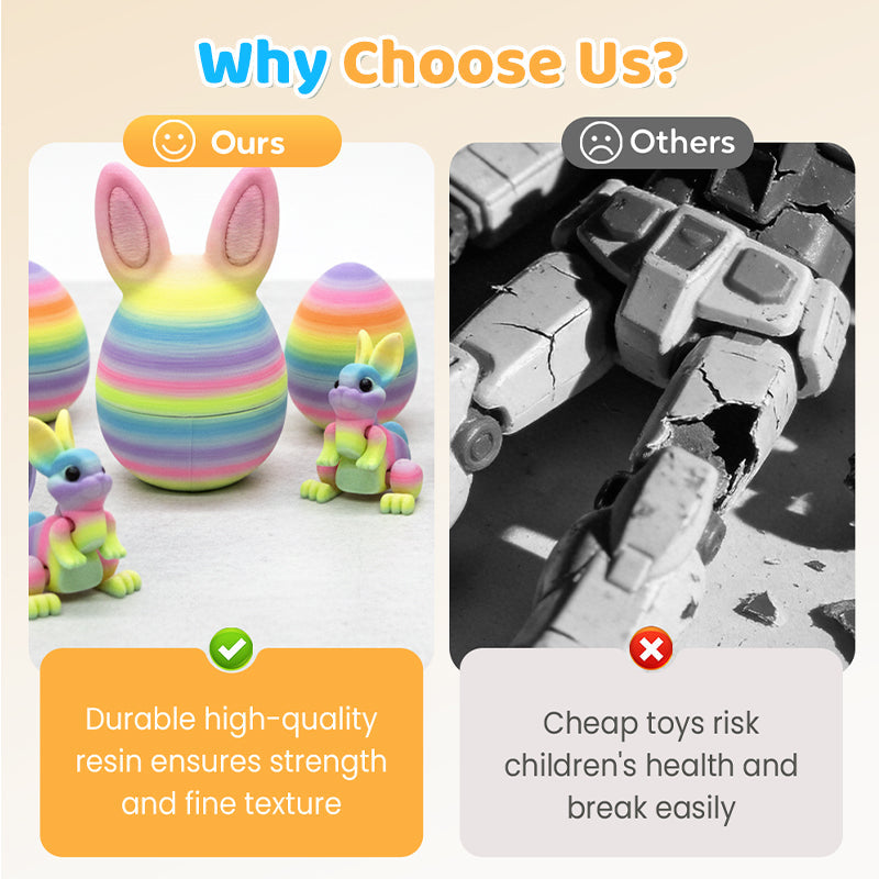 3D Printed Easter Surprise Egg with Articulated Bunny