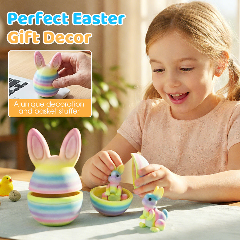 3D Printed Easter Surprise Egg with Articulated Bunny