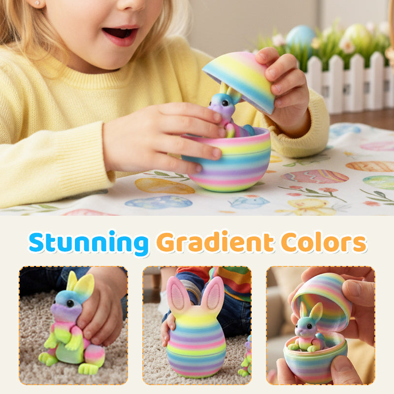 3D Printed Easter Surprise Egg with Articulated Bunny