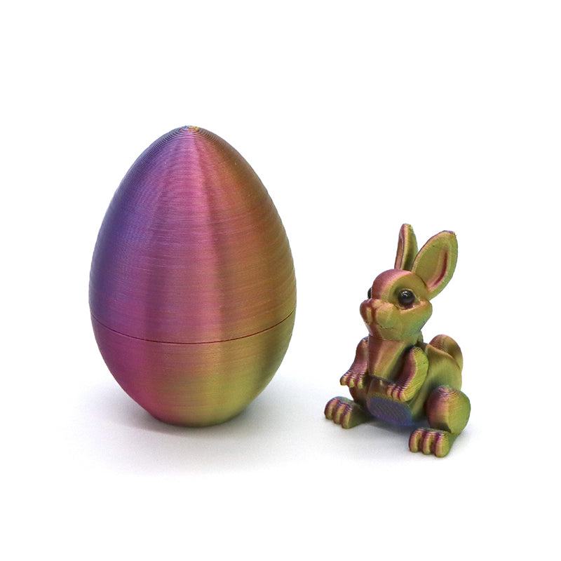 3D Printed Easter Surprise Egg with Articulated Bunny