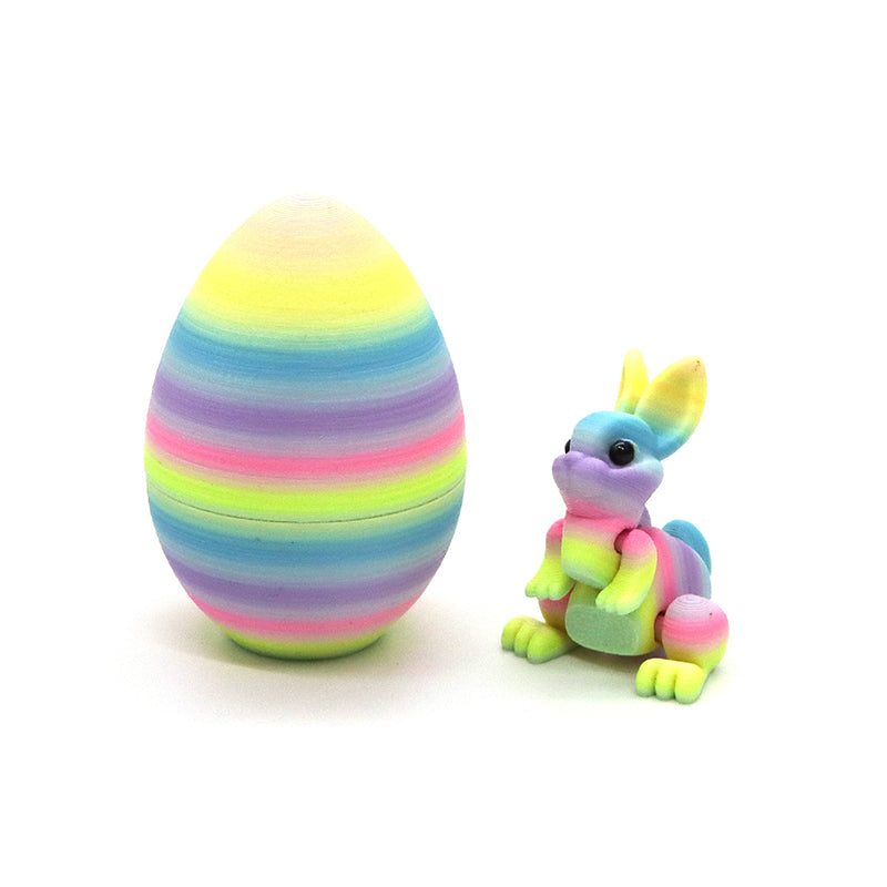 3D Printed Easter Surprise Egg with Articulated Bunny
