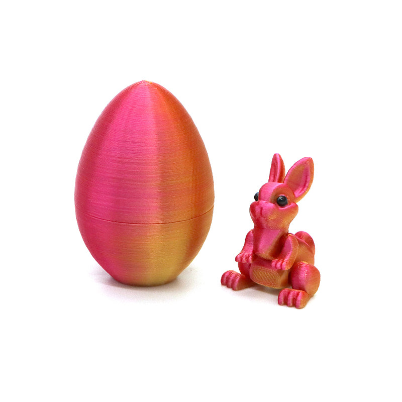 3D Printed Easter Surprise Egg with Articulated Bunny