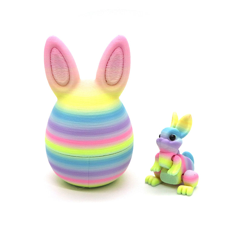 3D Printed Easter Surprise Egg with Articulated Bunny