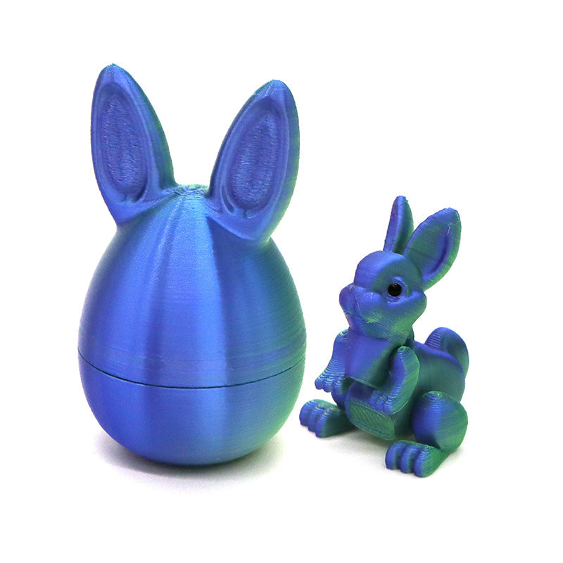 3D Printed Easter Surprise Egg with Articulated Bunny