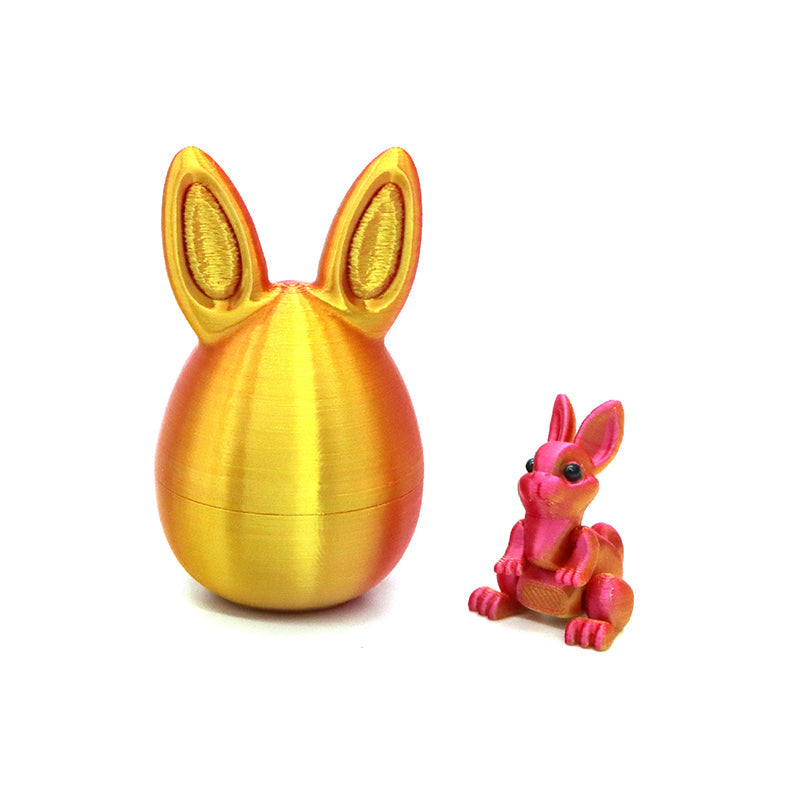 3D Printed Easter Surprise Egg with Articulated Bunny