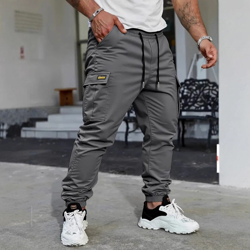 Men's Casual Cargo Pants with Drawstring