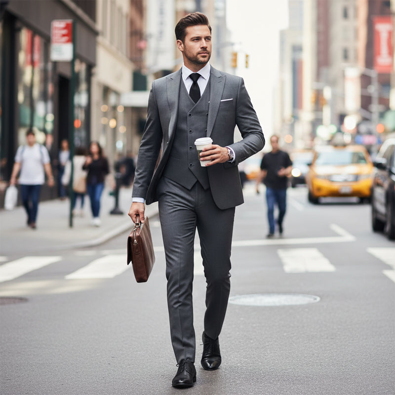 👔 60% OFF NOW! 🕴️ Men's Slim-Fit 3-Piece Suit Set – Tailored Fit, Premium Fabric & Perfect for Formal Occasions 🤵