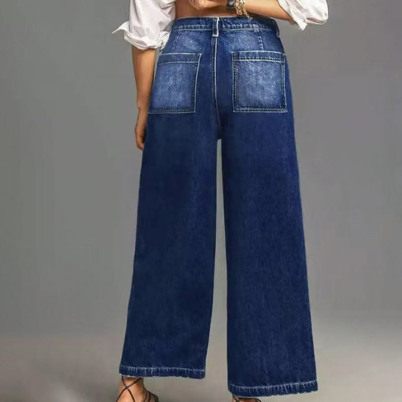📢📢49% OFF!!⏰Women's Casual High-Rise Wide-Leg Jeans
