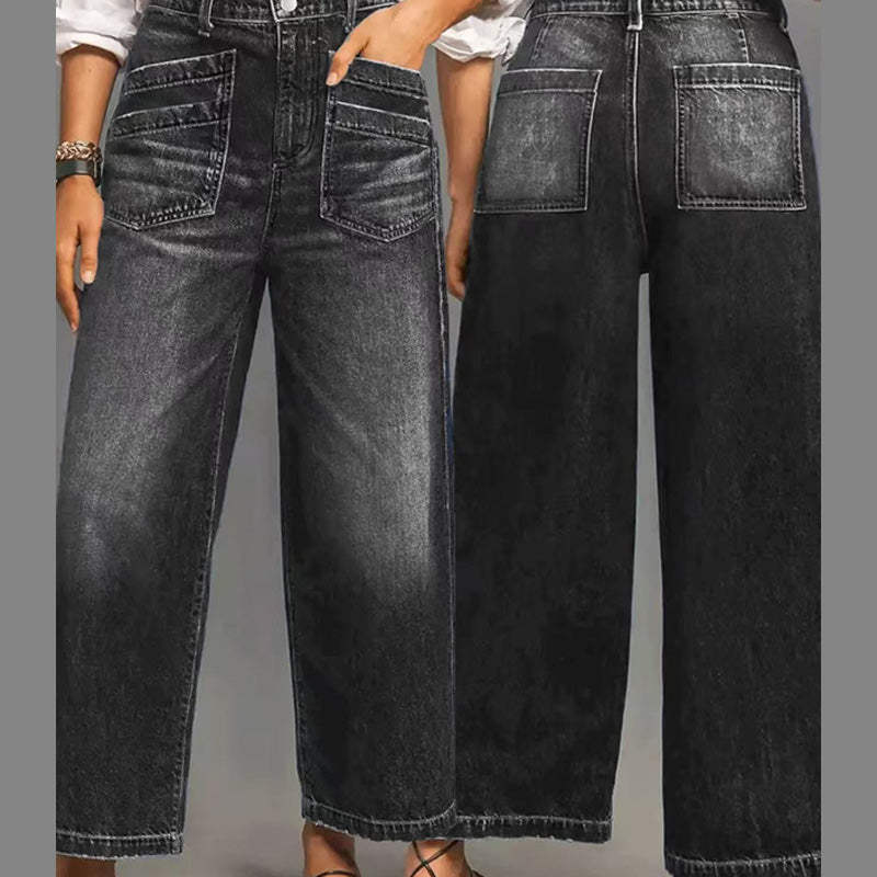 📢📢49% OFF!!⏰Women's Casual High-Rise Wide-Leg Jeans