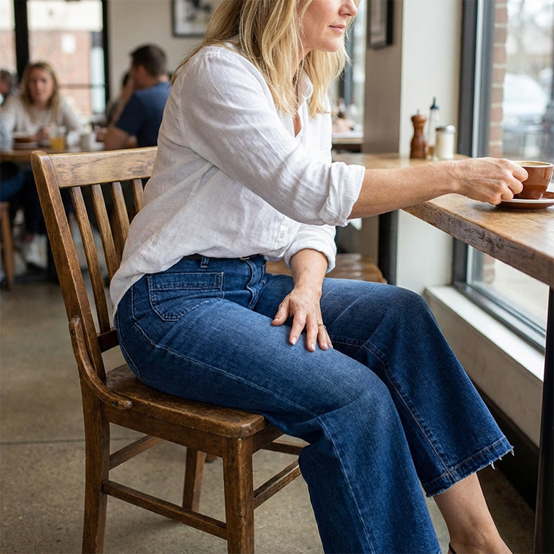 📢📢49% OFF!!⏰Women's Casual High-Rise Wide-Leg Jeans