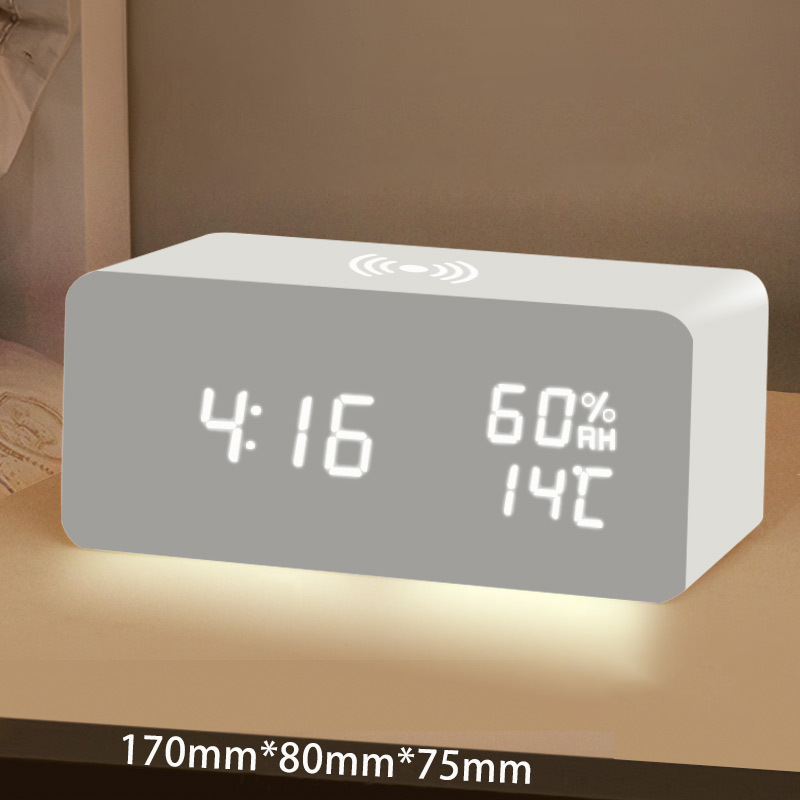 LED Digital Alarm Clock with Wireless Charging Station