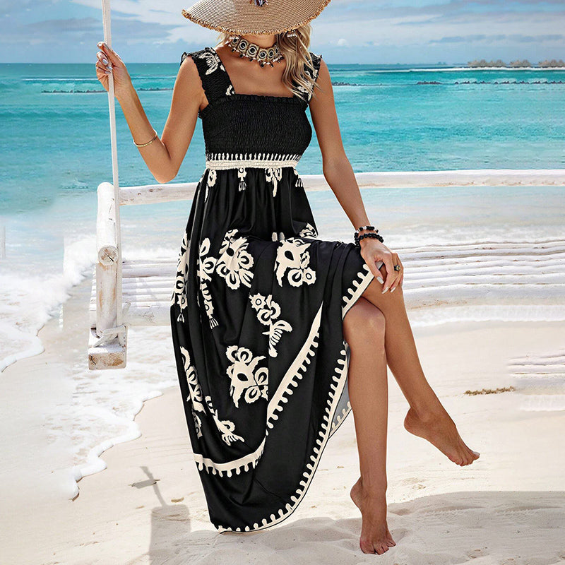 🌸Spring Hot Sale 50% OFF!!🌸Women’s Summer Print Sleeveless Flowy Long Dress